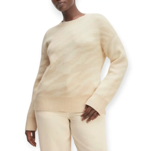 Everlane The Alpaca Tiger Jacquard Crewneck Sweater Wool Alpaca Blend Small - Picture 1 of 16